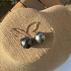 Tahitian Pearls Dangle Gold Filled Design Ear Wires